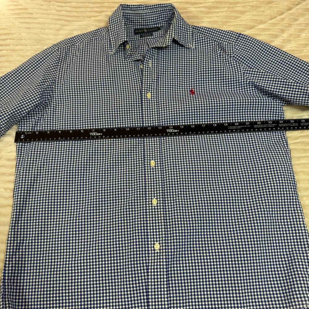 Ralph Lauren Classic Fit Men’s Gingham Shirt Button Down Short Sleeve Blue M - Picture 6 of 9